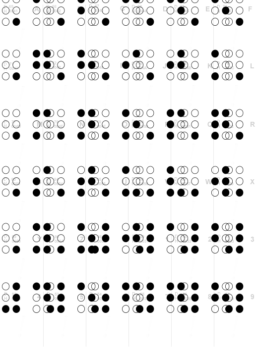 Braille Outline Font Download Braille Outline ttf Truetype Or zip 