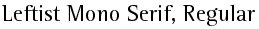 Leftist Mono Serif, Regular