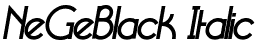 NeGeBlack Italic