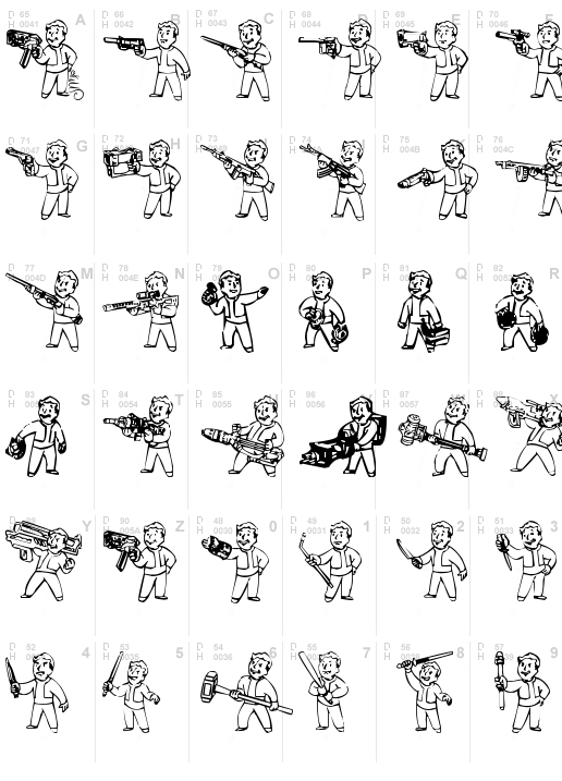 Pip Boy Weapons Dingbats, Normal