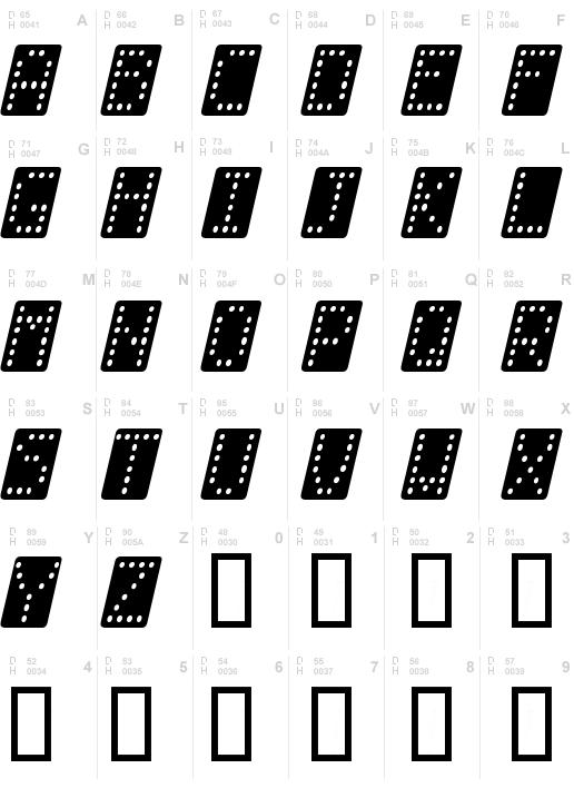 Domino normal kursiv