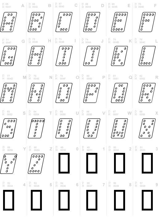 Domino normal kursiv omrids