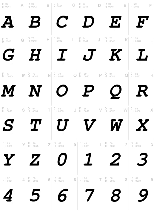 Free Monospaced Bold Oblique