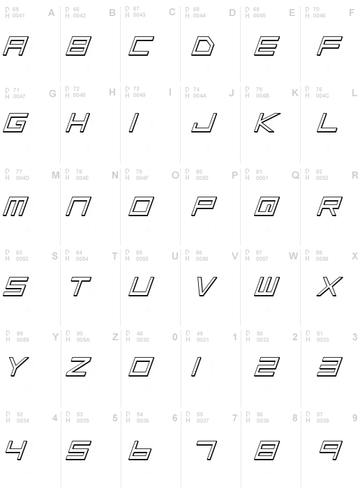 Low Gun Screen Outline Italic