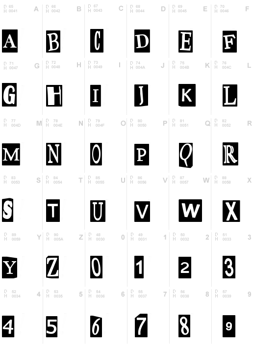 Pauls Ransom Note Font