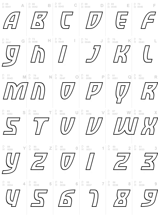 SF Retroesque Outline Italic