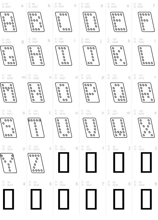 Domino normal kursiv omrids