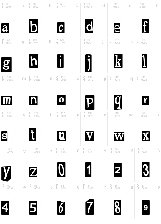 Pauls Ransom Note Font