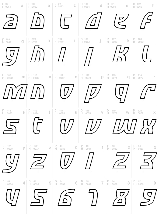 SF Retroesque Outline Italic